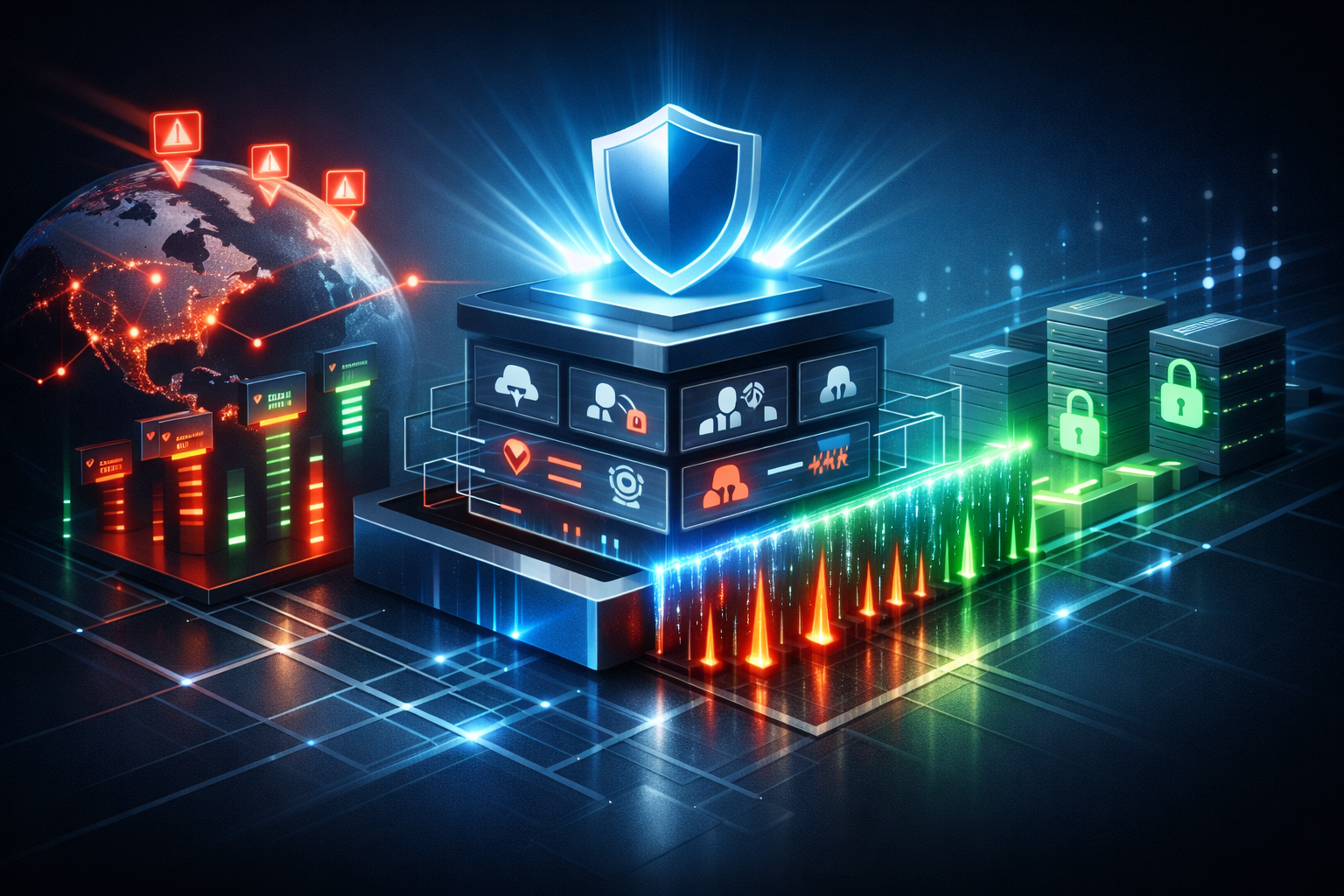 Editorial abstract cover for Cloudflare Integrates Threat Intelligence into WAF for Proactive Security, showing a cloudflare and threat-intelligence update as connected infrastructure signals