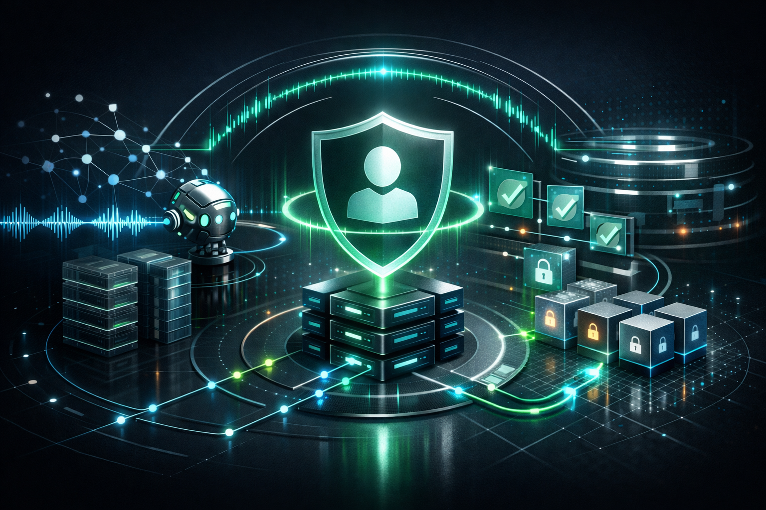 Editorial abstract cover for Agentic Workflows and Ownership Validation: Enhancing Security and Efficiency, showing a github and repository-management update as connected infrastructure signals
